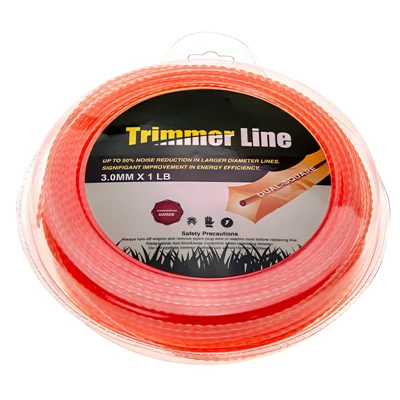 3.0mm X 1LB Dual-Líne Trimmer Tráchtála Cearnóg, Corda Gearrtha Féir Trom-Dleachta Do Ghearrthóir Scuab